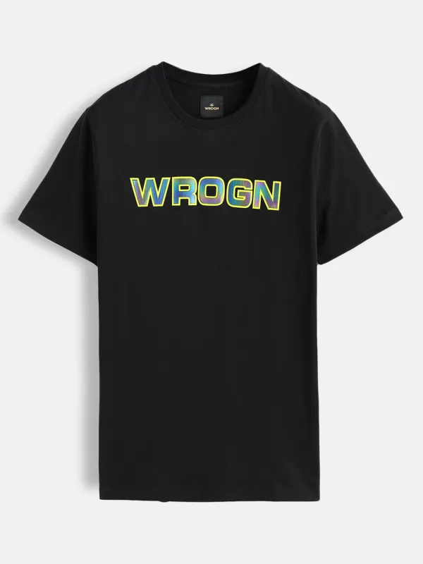 Holographic Transfer Brand Carrier Crew Neck T-Shirt  |  Black sold by Wrogn