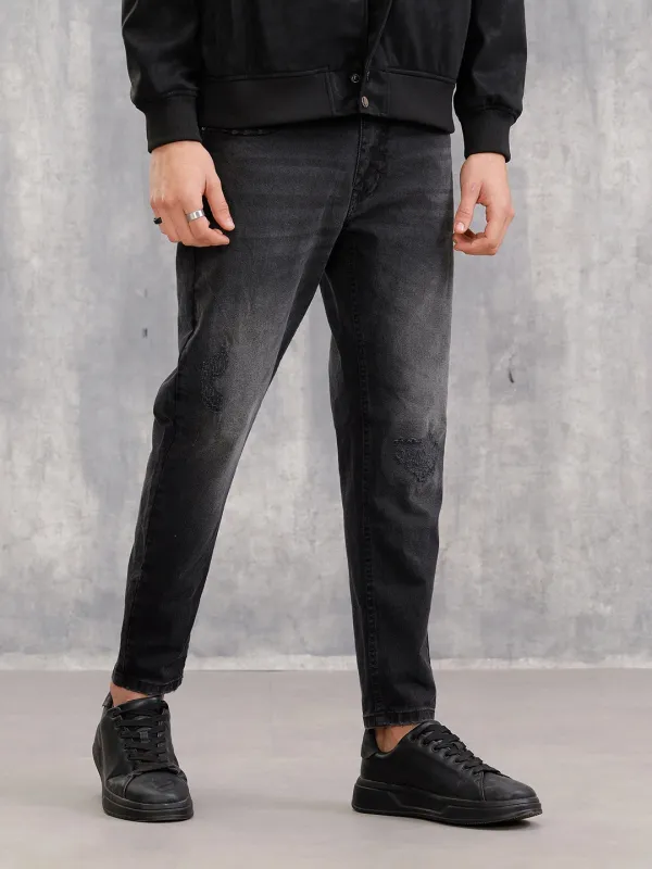 Vintage Washed Distressed Jeans I Black sold by Wrogn
