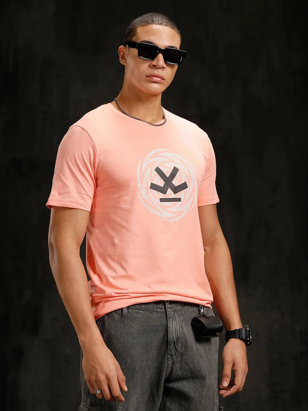 Logo Placement Printed T-Shirt | Pink sold by Wrogn product image thumbnail 4