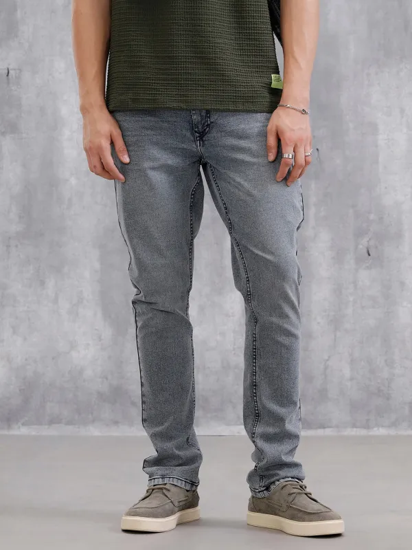 Heavy Fade Straight Fit Jeans | Light Blue sold by Wrogn