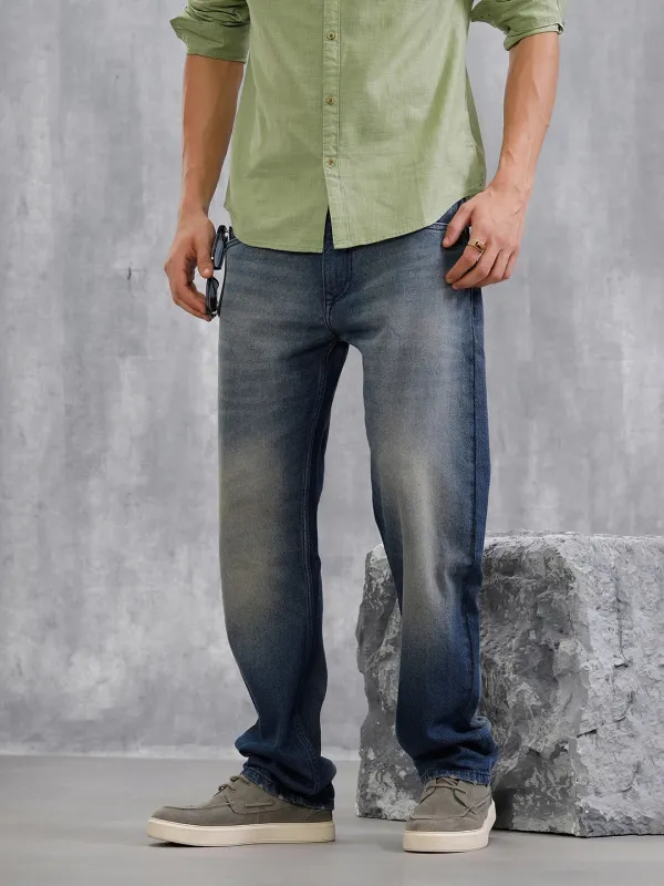 Vintage Washed Anti Fit Jeans | Blue sold by Wrogn