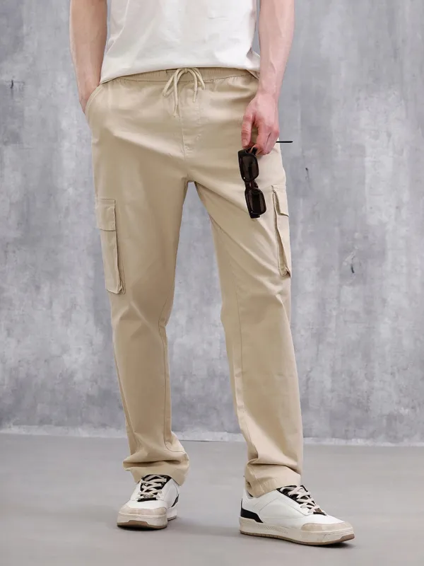 Solid Straight Fit Jeans | Off White sold by Wrogn