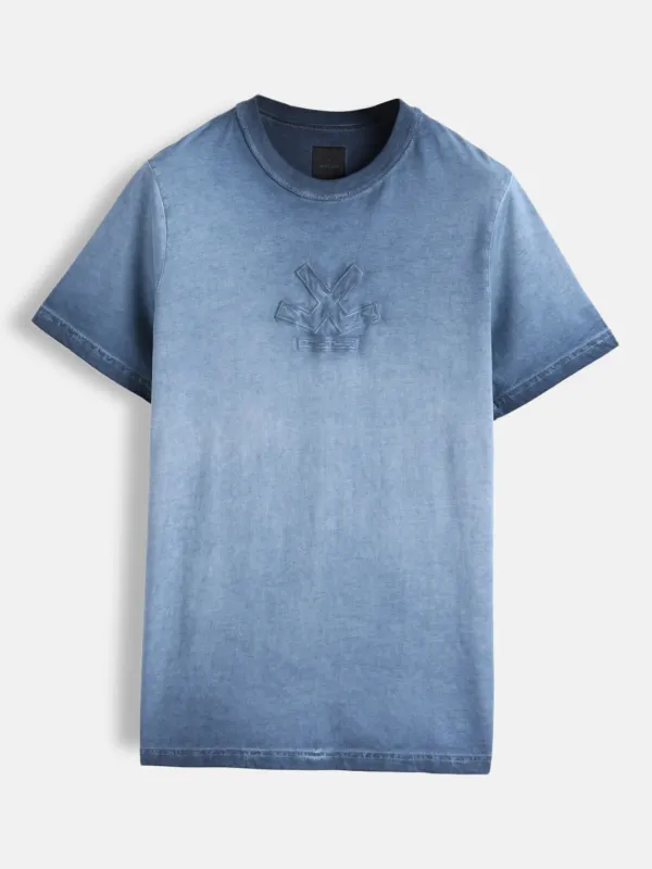 Washed Pigment Dyed T-Shirt | Blue sold by Wrogn