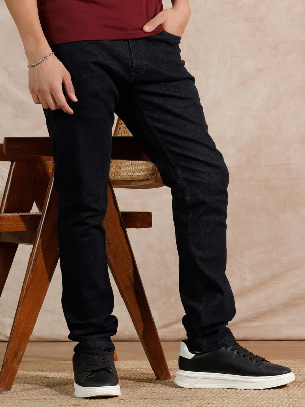 Solid Look Slim Fit Jeans | Dark Blue sold by Wrogn