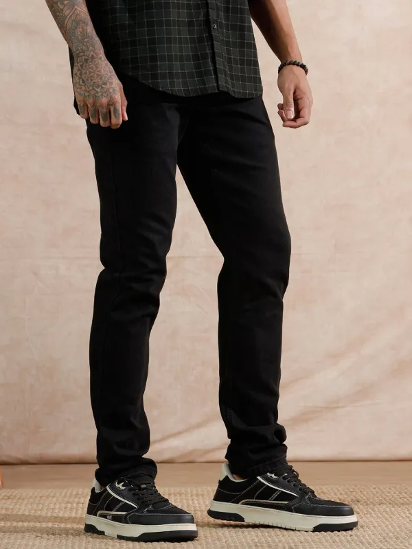 Casual Slim Fit Jeans | Black sold by Wrogn