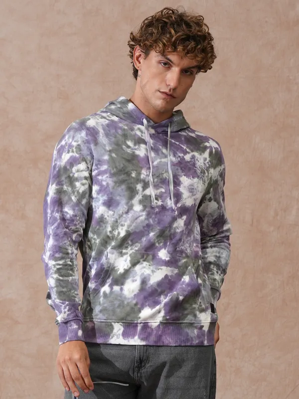 Tie Dyed Hoodie | Purple sold by Wrogn