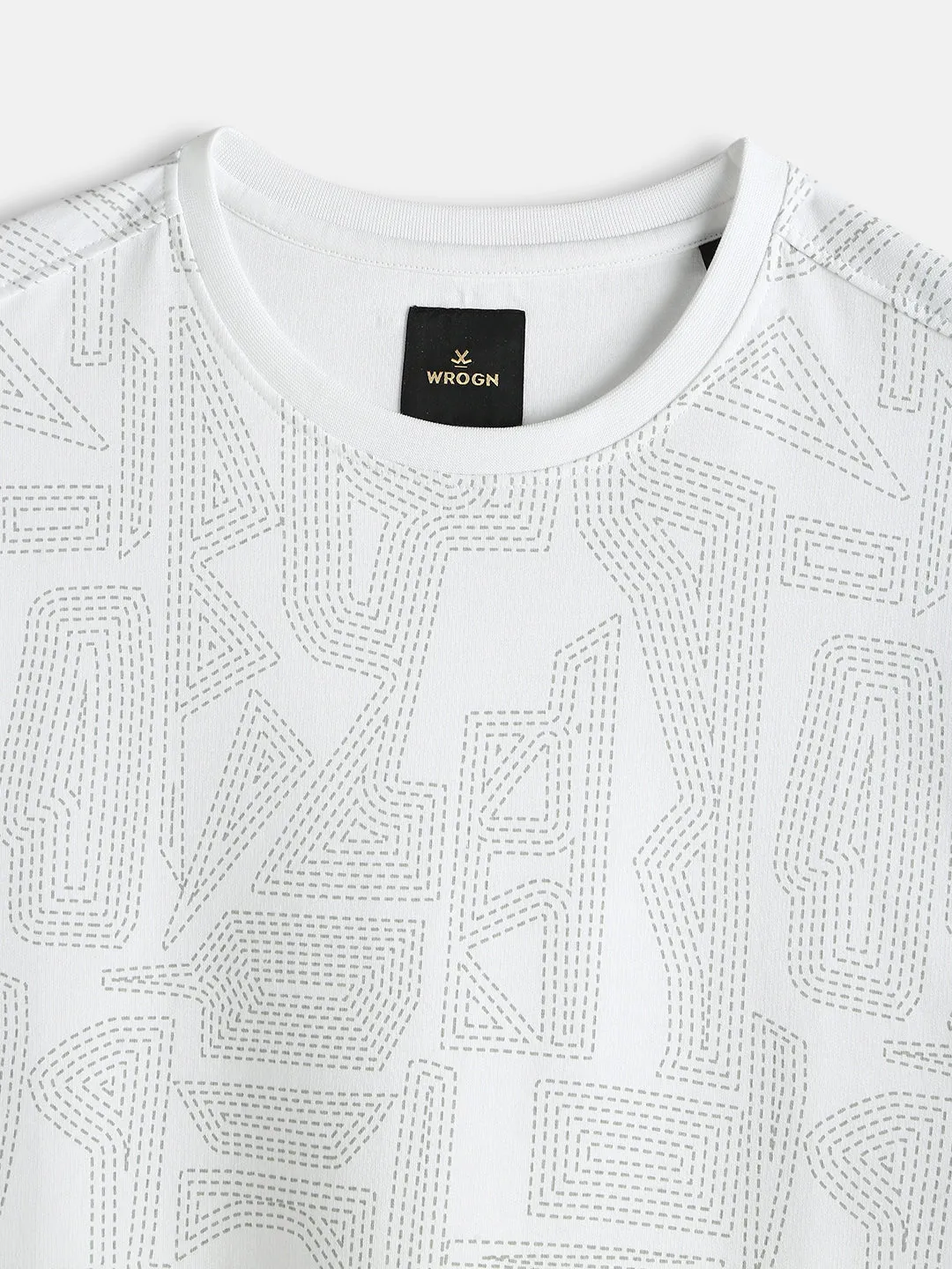 Tonal AOP Oversized T-Shirt | White sold by Wrogn product image thumbnail 3