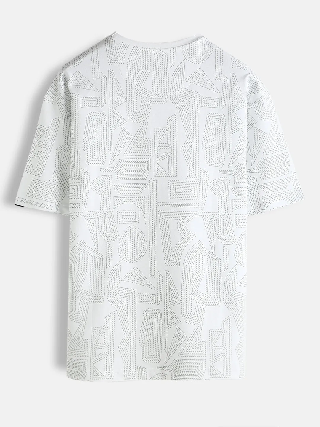 Tonal AOP Oversized T-Shirt | White sold by Wrogn product image thumbnail 2