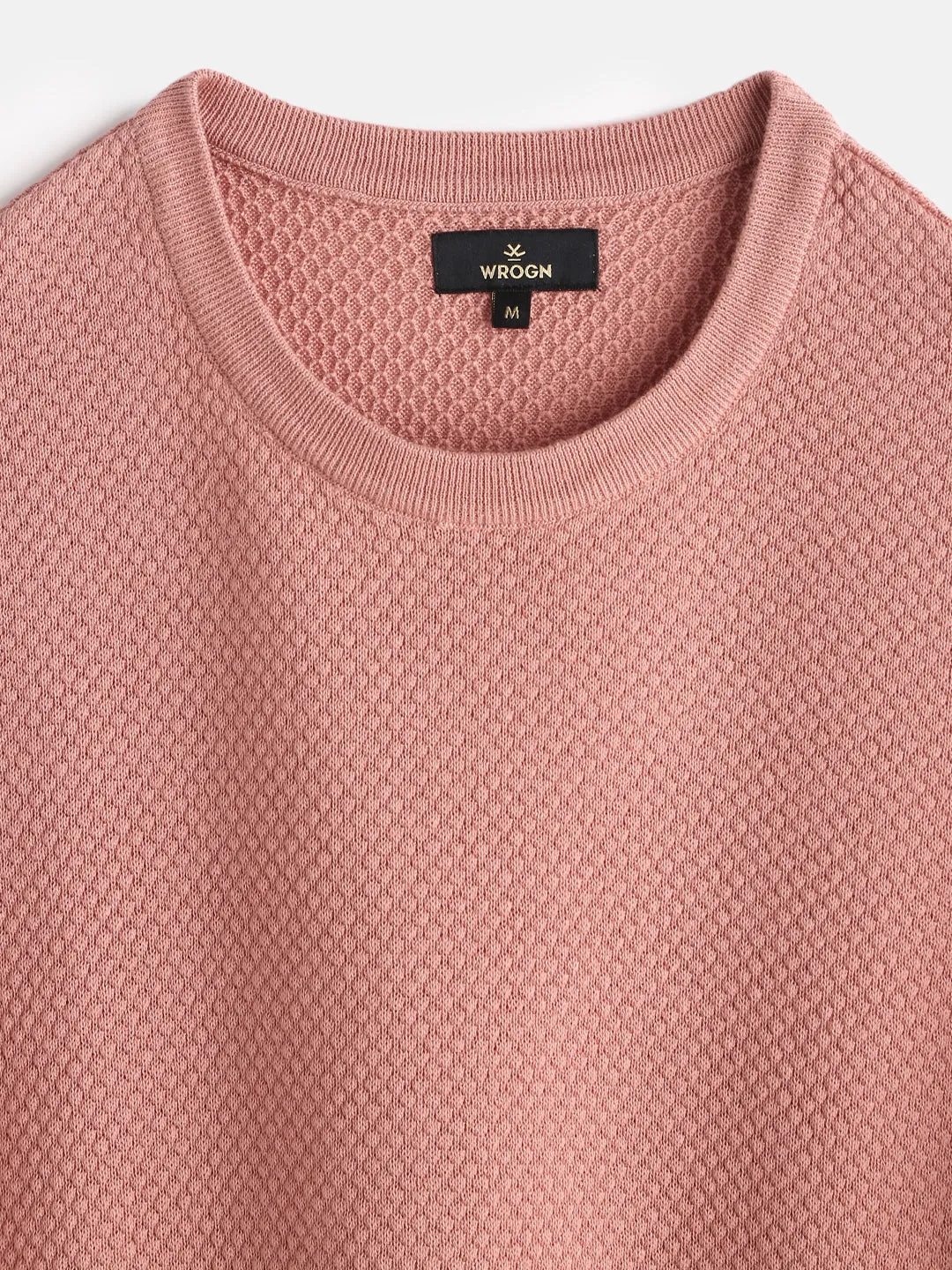 Casual Flat Knit T-Shirt | Pink sold by Wrogn product image thumbnail 5