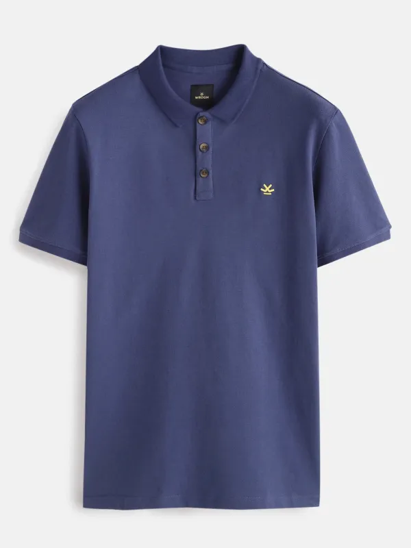 Cotton Blend Polo T-Shirt | Purple sold by Wrogn