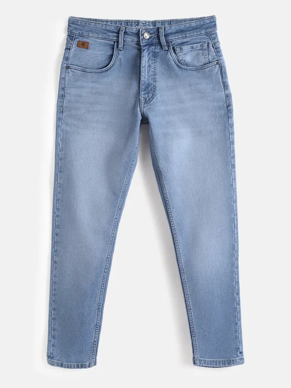 Faded Slim Tapered Jeans | Light Blue sold by Wrogn