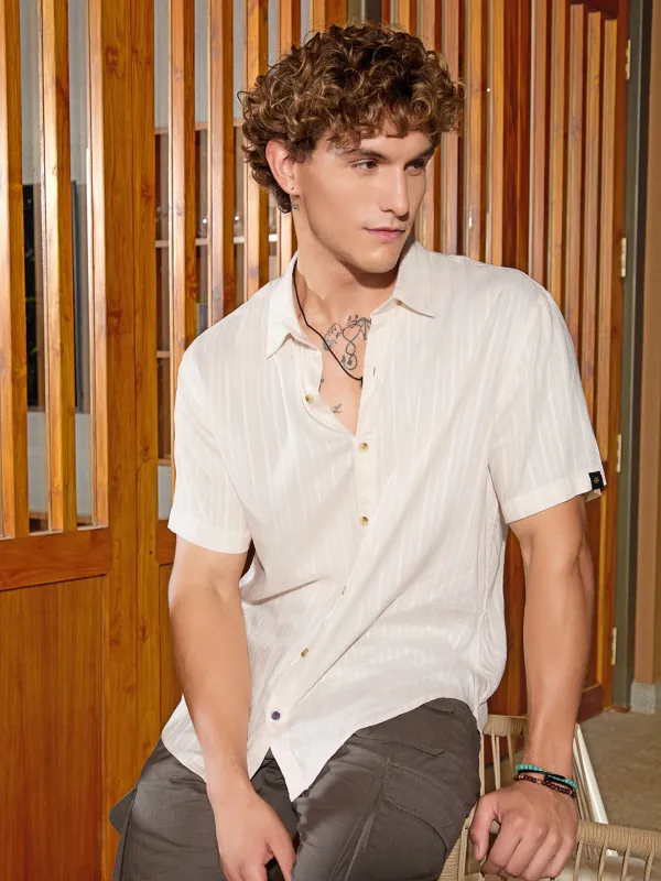 Light Weight Viscose Shirt | Off White sold by Wrogn