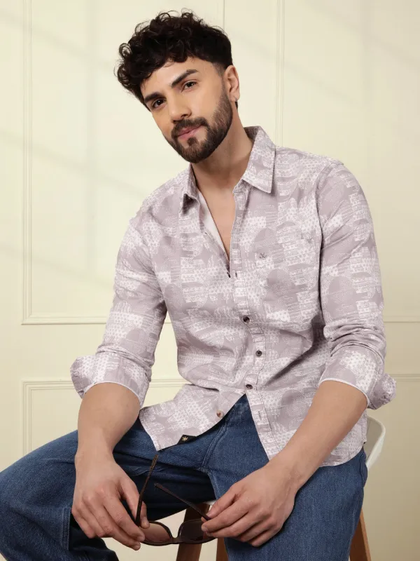 Abstract Urban AOP Shirt | Pink sold by Wrogn