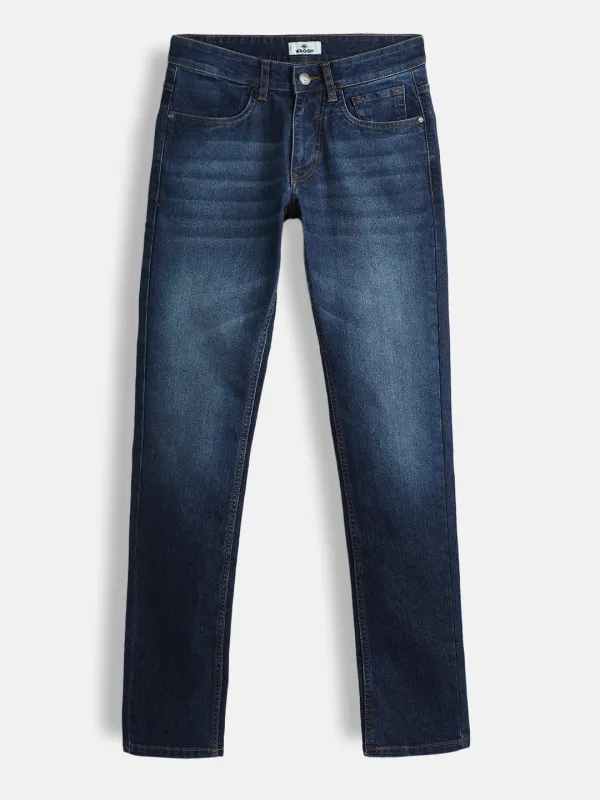 Dark Blue Slim Fit Denim Jeans sold by Wrogn