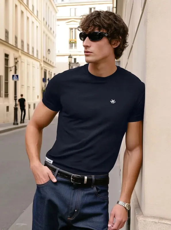 Classic Black Crew Neck T-Shirt sold by Wrogn