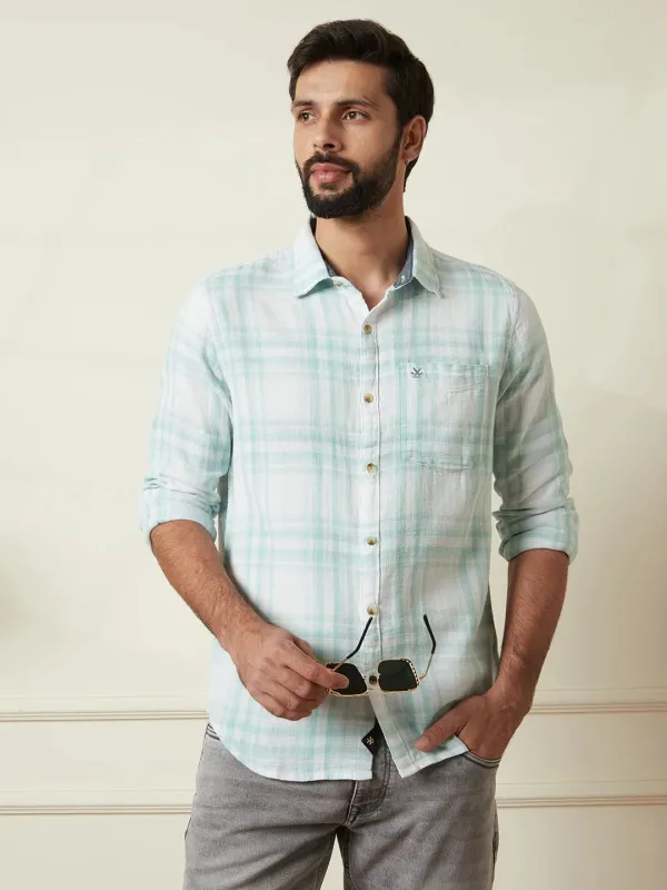 Checked Cotton Summer Shirt | Green sold by Wrogn