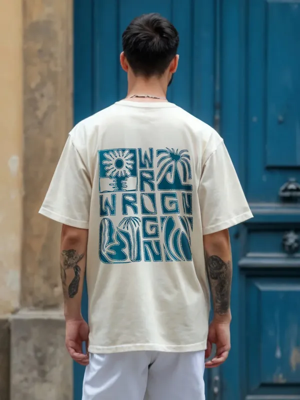 Heavy GSM Back Print T-Shirt | Off White sold by Wrogn