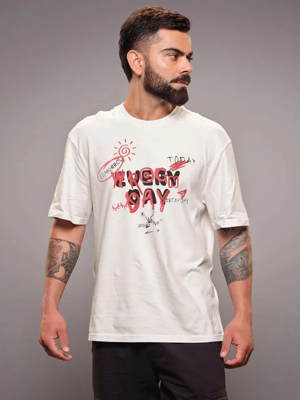 Puff Print Oversized T-Shirt | Off White sold by Wrogn