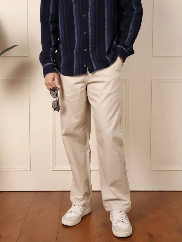 Loose Fit Linen Blend Trouser | Beige sold by Wrogn