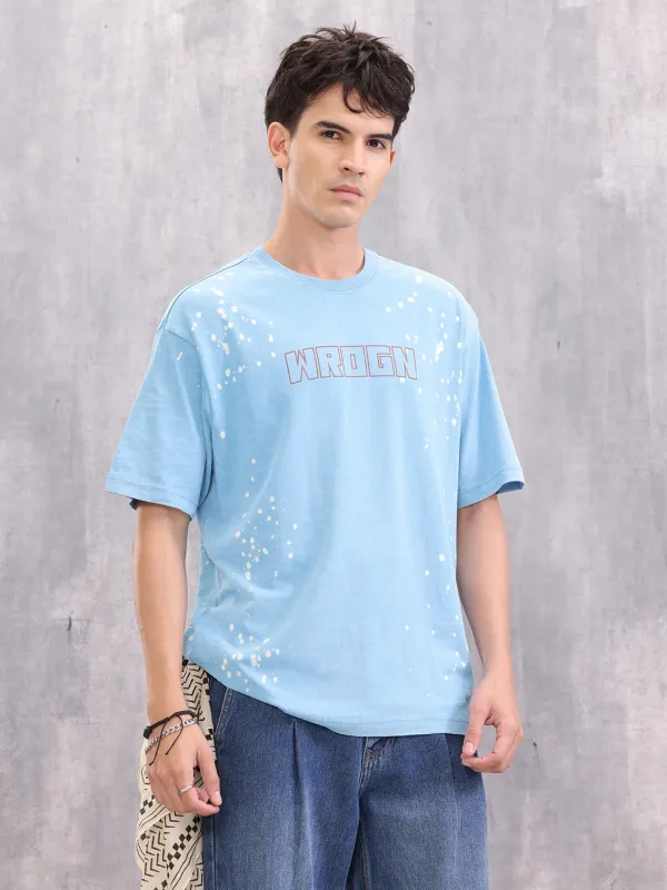 Retro Washed Effect Oversized Fit T-shirt | Blue sold by Wrogn