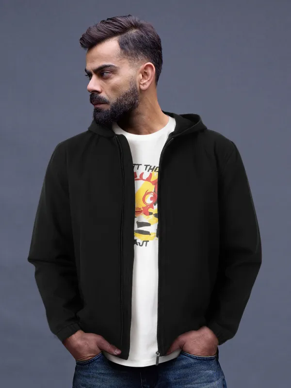 Storm Black Hooded Jacket sold by Wrogn