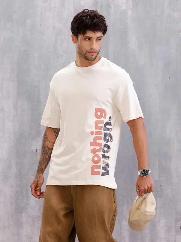 Graphic Printed Casual Look T-shirt | Beige sold by Wrogn