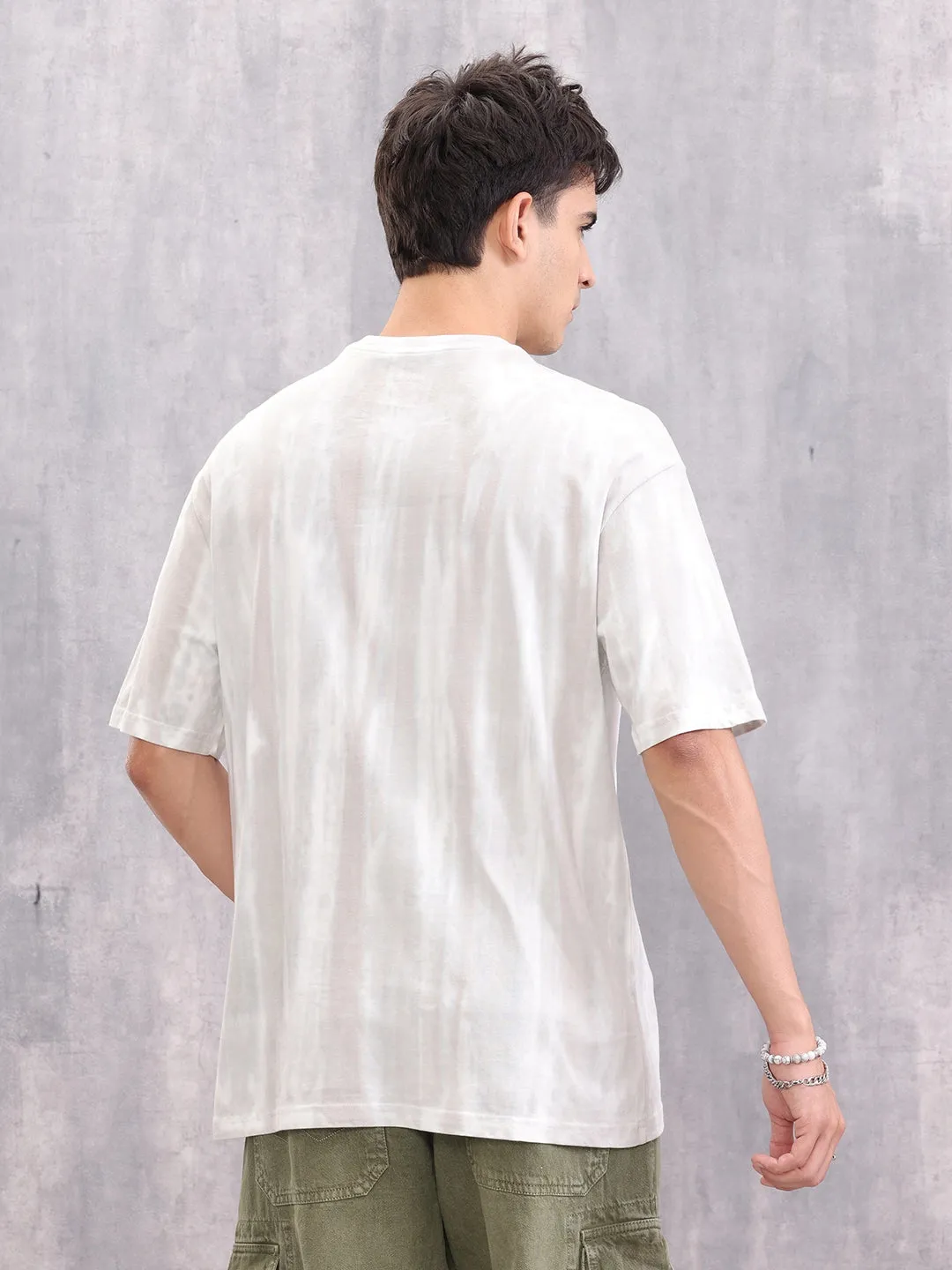 Grunge Washed Look Oversized Fit T-shirt With Graphic Print | Grey sold by Wrogn product image thumbnail 3