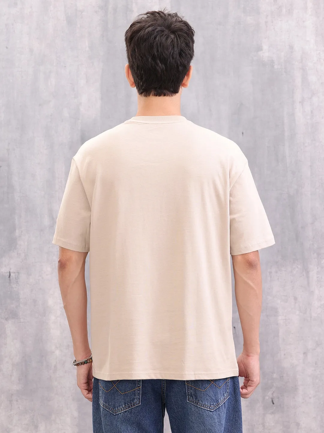 Brand Carrier Graphic Printed Oversized Fit T-Shirt | Beige sold by Wrogn product image thumbnail 3
