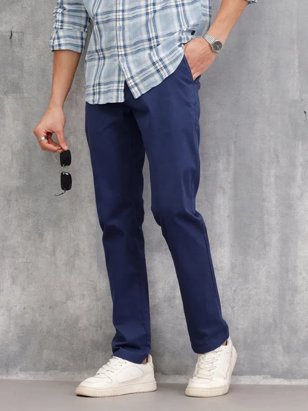 Slim Fit Cotton Stetch Chino I Blue sold by Wrogn