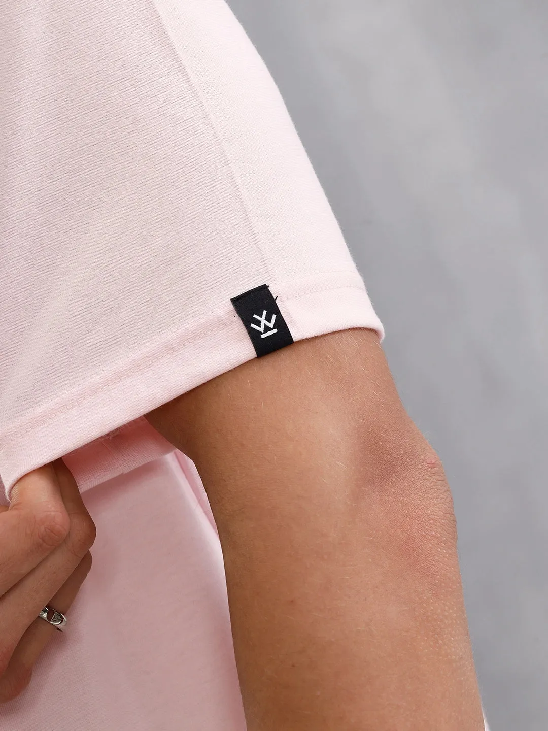 Casual Oversized Solid Tshirt With Branding | Pink sold by Wrogn product image thumbnail 5
