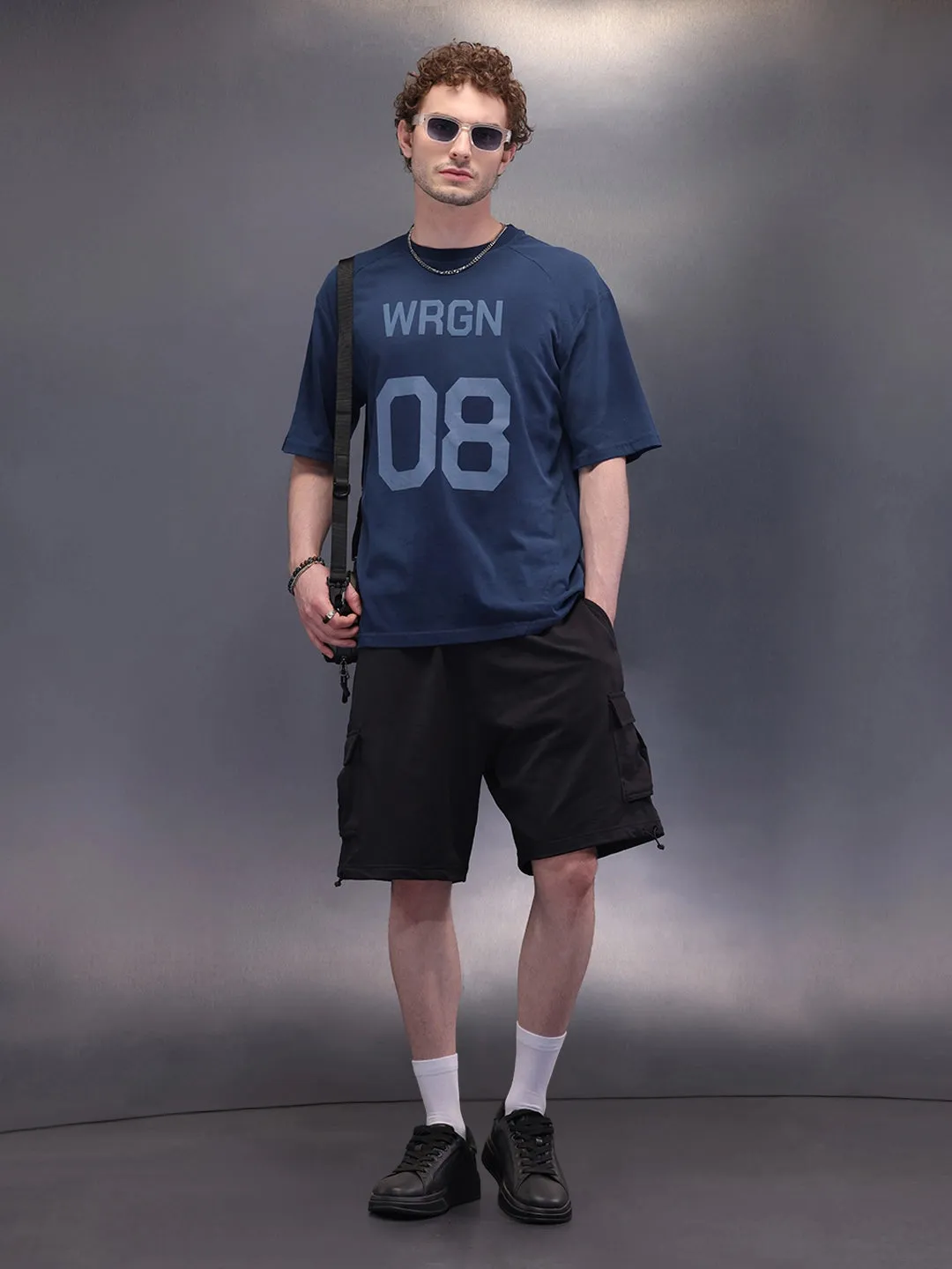 Placement Printed Oversized T-Shirt | Blue sold by Wrogn product image thumbnail 2