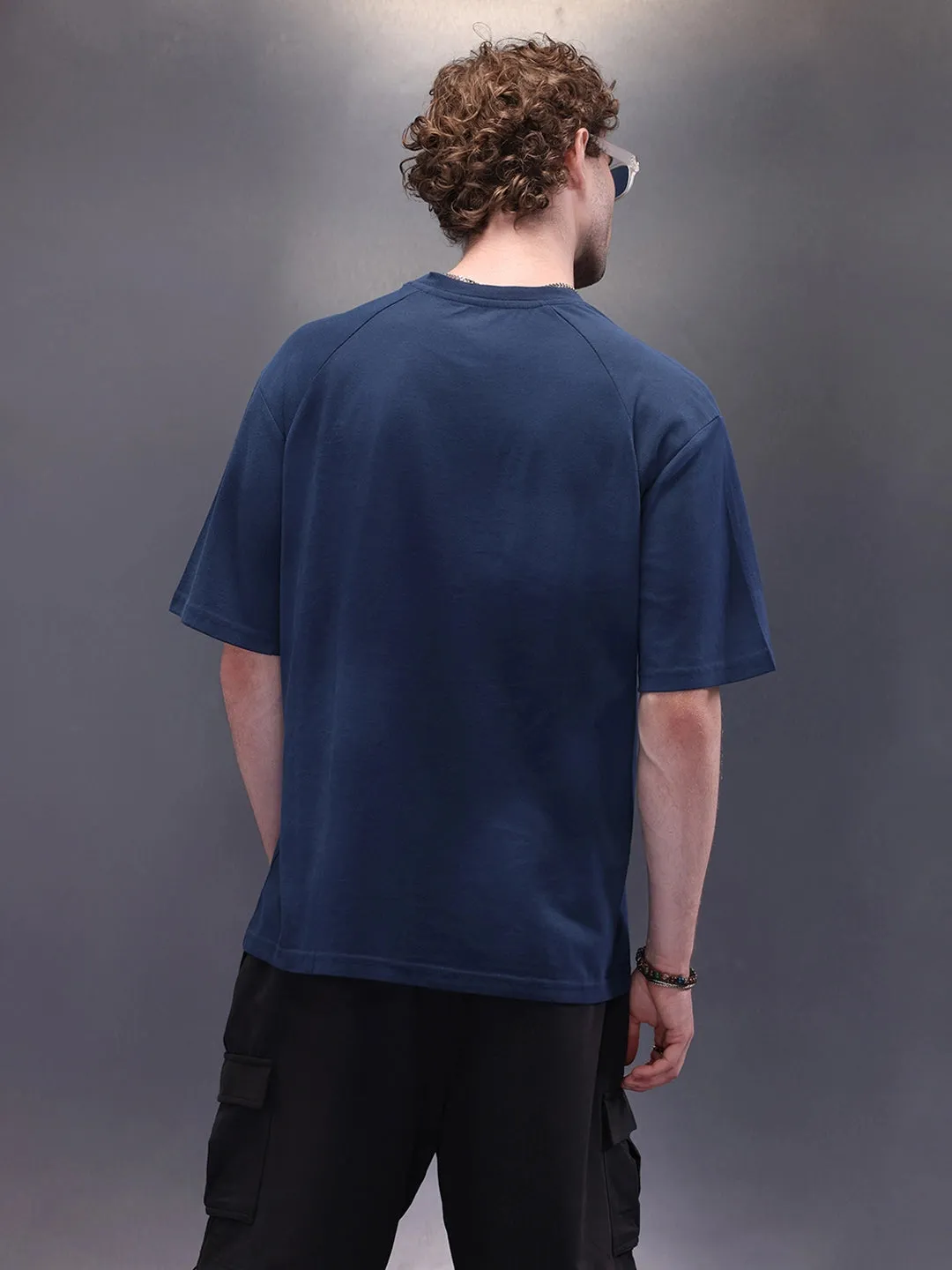 Placement Printed Oversized T-Shirt | Blue sold by Wrogn product image thumbnail 3