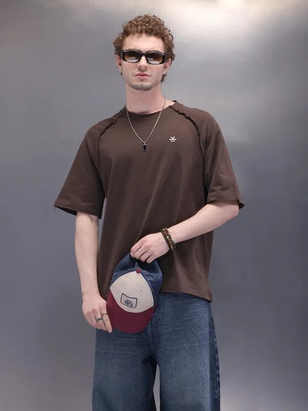 Cut & Sue Oversized T-Shirt | Dark Brown sold by Wrogn