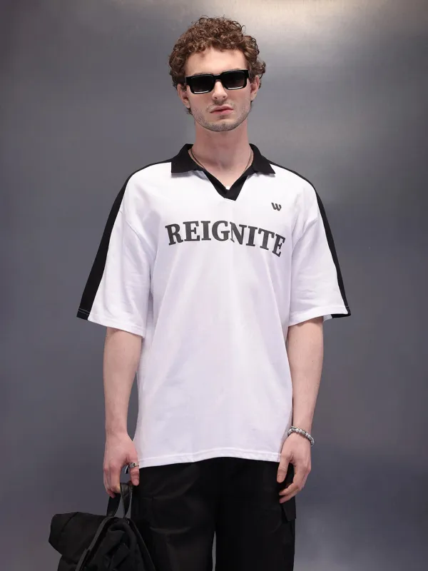 Cut & Sue Oversized Polo T-Shirt | White sold by Wrogn