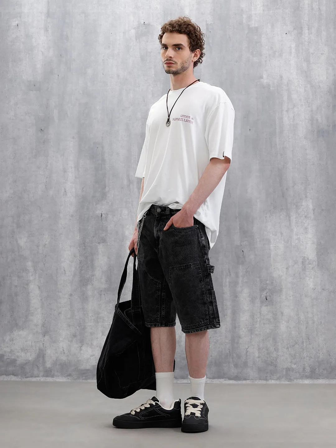 Under Surveillance Oversized Fit T-Shirt | White sold by Wrogn product image thumbnail 3