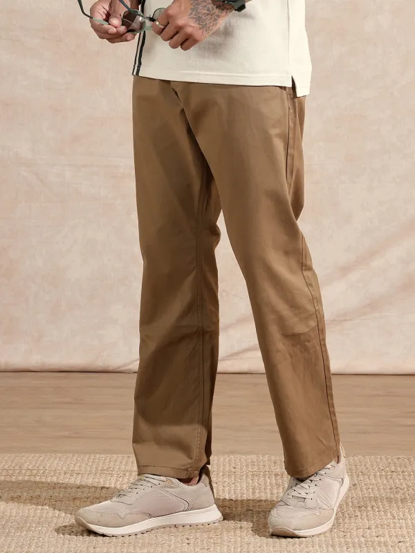 Classic Relaxed Fit Chino Trouser | Khaki sold by Wrogn