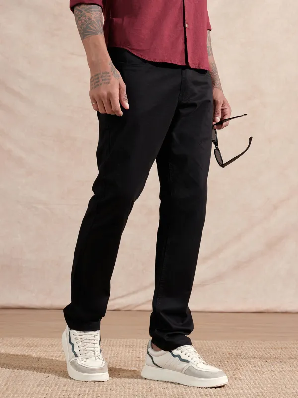 Classic Slim Fit Trouser | Black sold by Wrogn