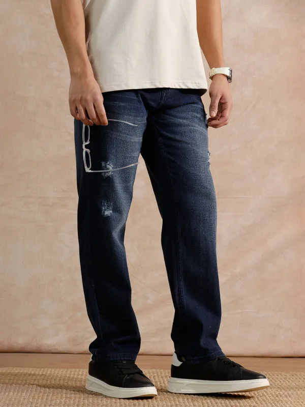 Distressed Anti Fit Jeans | Blue sold by Wrogn