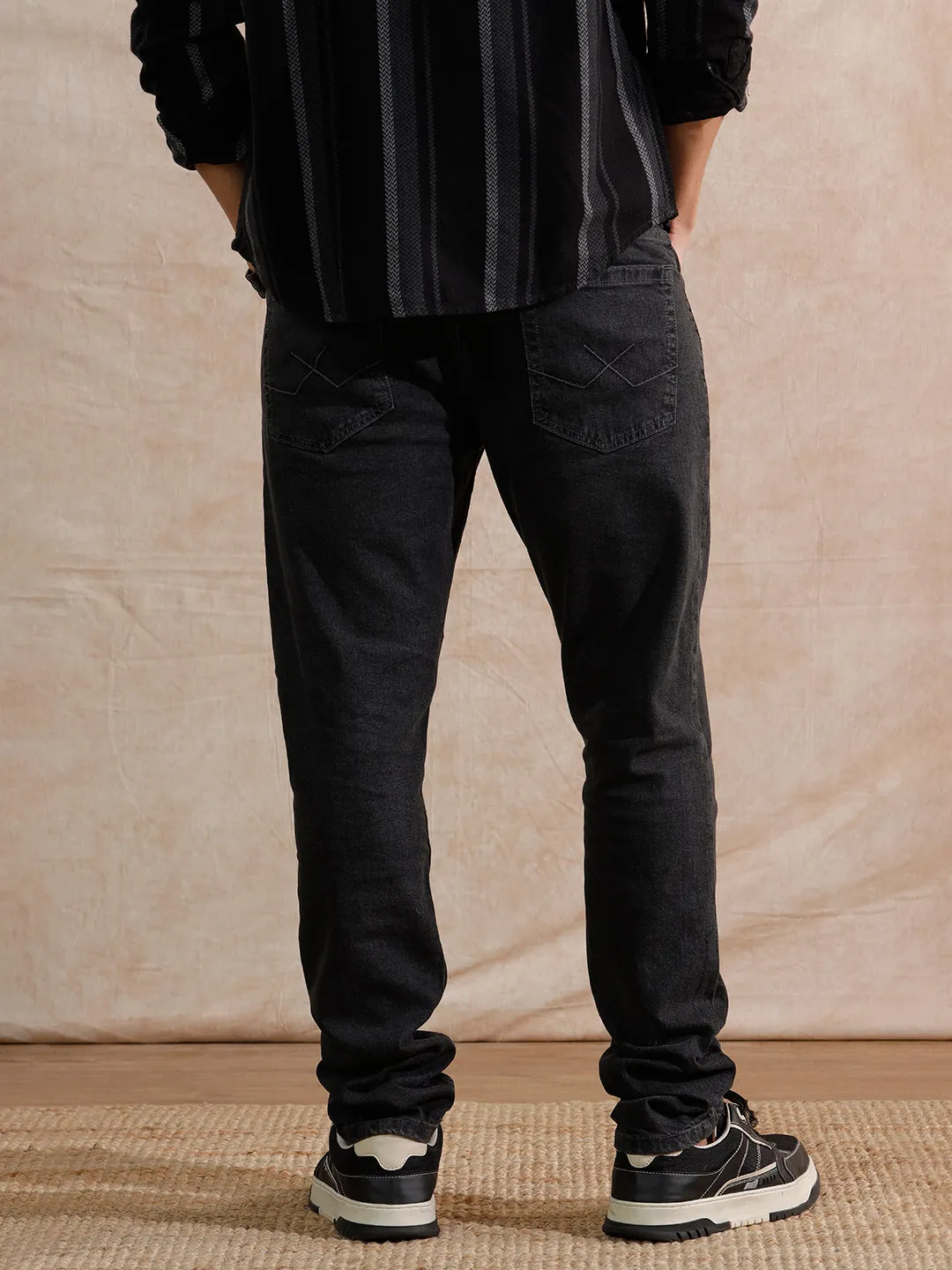 Casual Light Fade Slim Fit Jeans | Dark Grey sold by Wrogn product image thumbnail 3