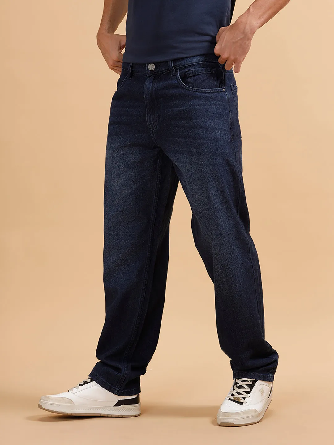 Light Fade Anti Fit Jeans | Dark Blue sold by Wrogn product image thumbnail 4