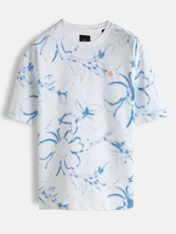 Oversized Floral AOP T-Shirt | White sold by Wrogn