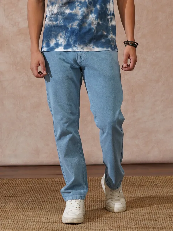 Heavy Fade Relaxed Fit Jeans | Blue sold by Wrogn