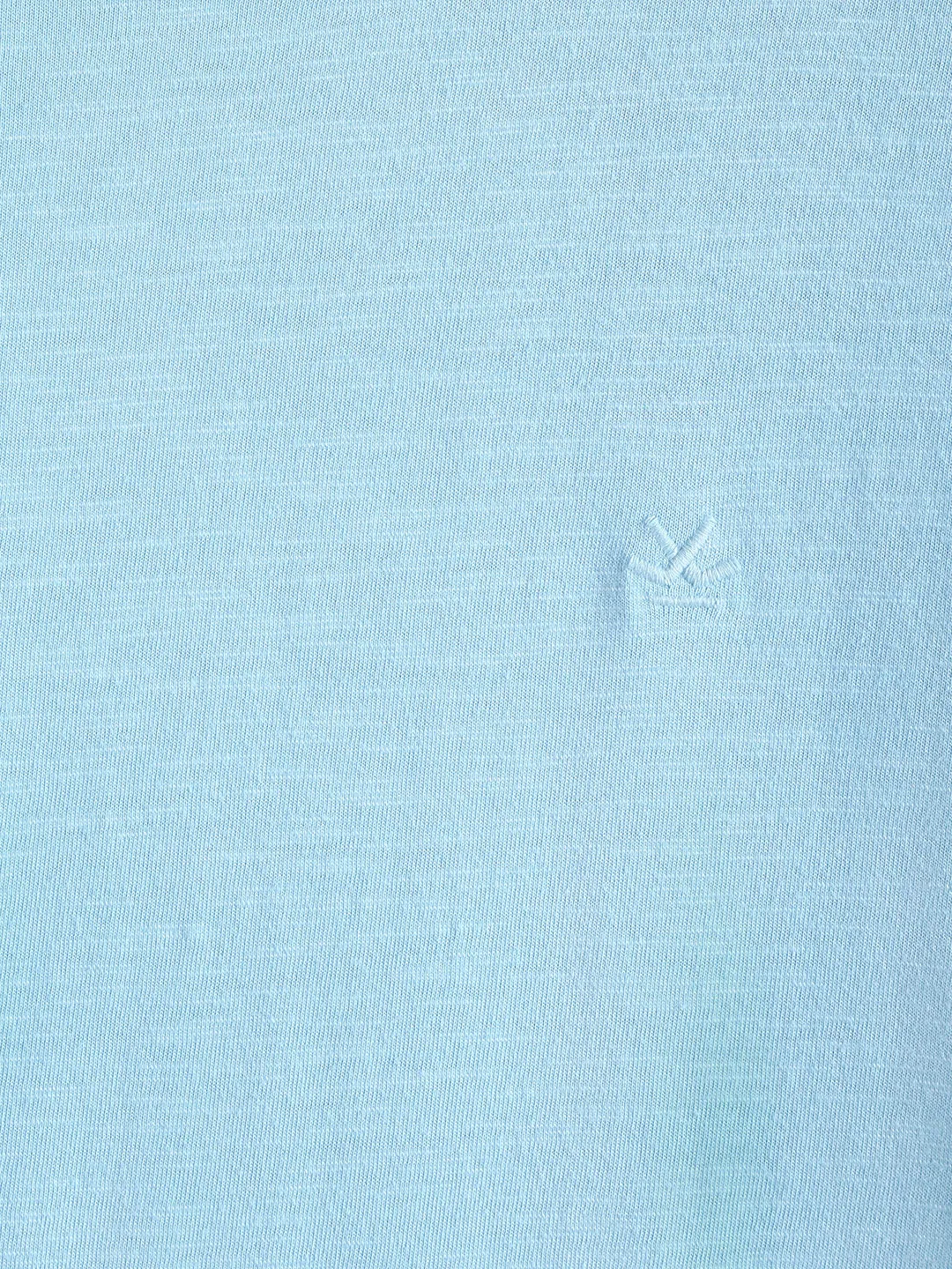 Raw Edged Blue Crew Neck T-Shirt sold by Wrogn product image thumbnail 4