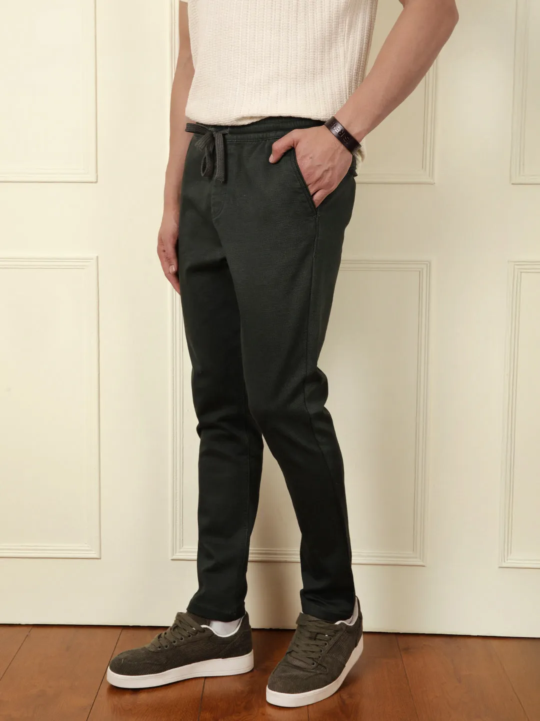 Olive Stride Solid Jogger sold by Wrogn product image thumbnail 4