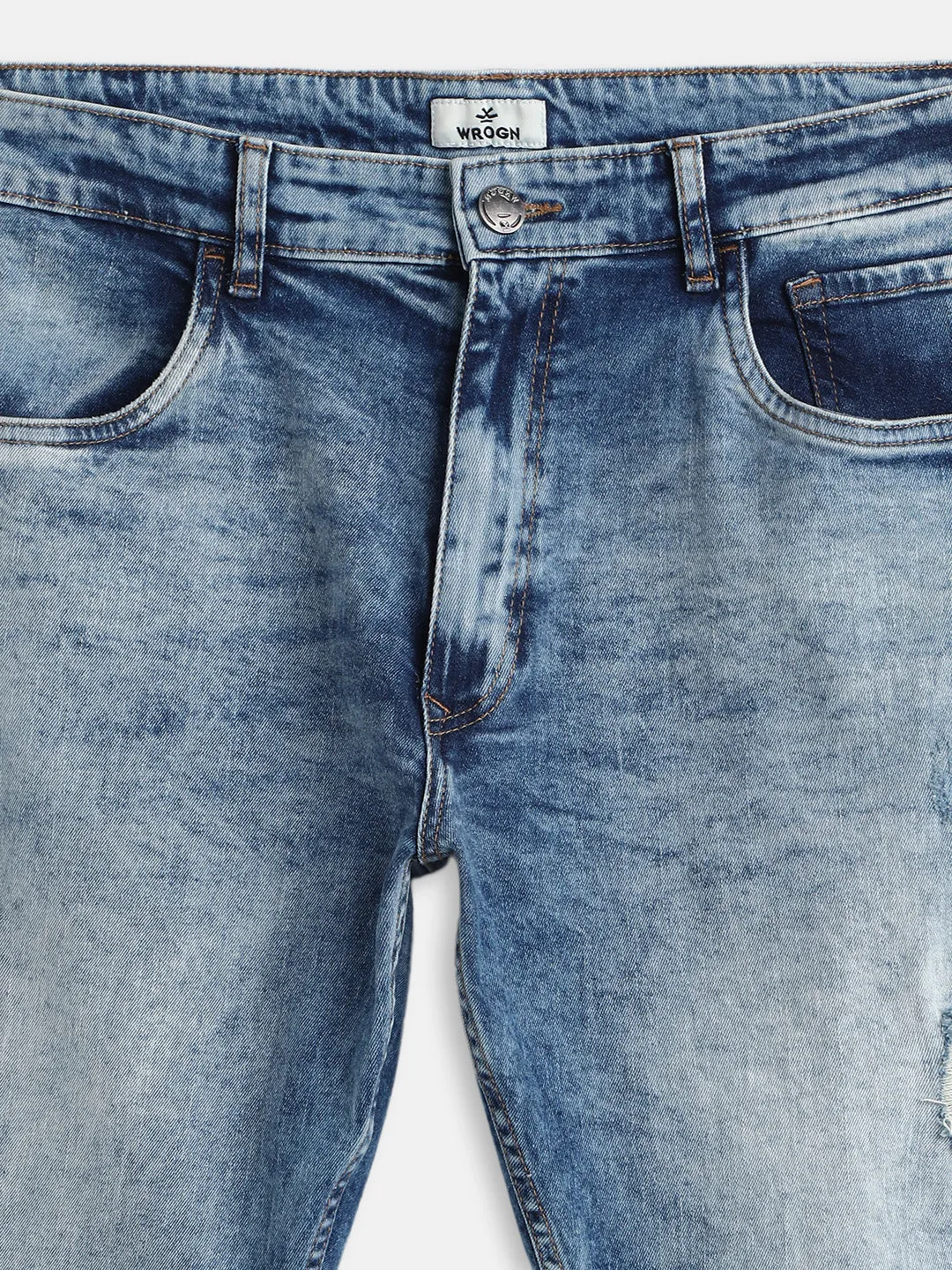 Vintage Washed Anti Fit Jeans | Blue sold by Wrogn product image thumbnail 3