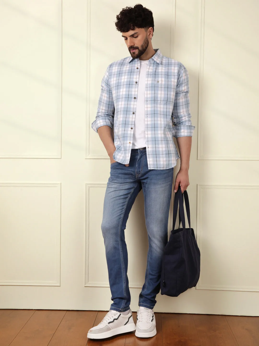 Faded Tapered Fit Jeans | Blue sold by Wrogn product image thumbnail 2