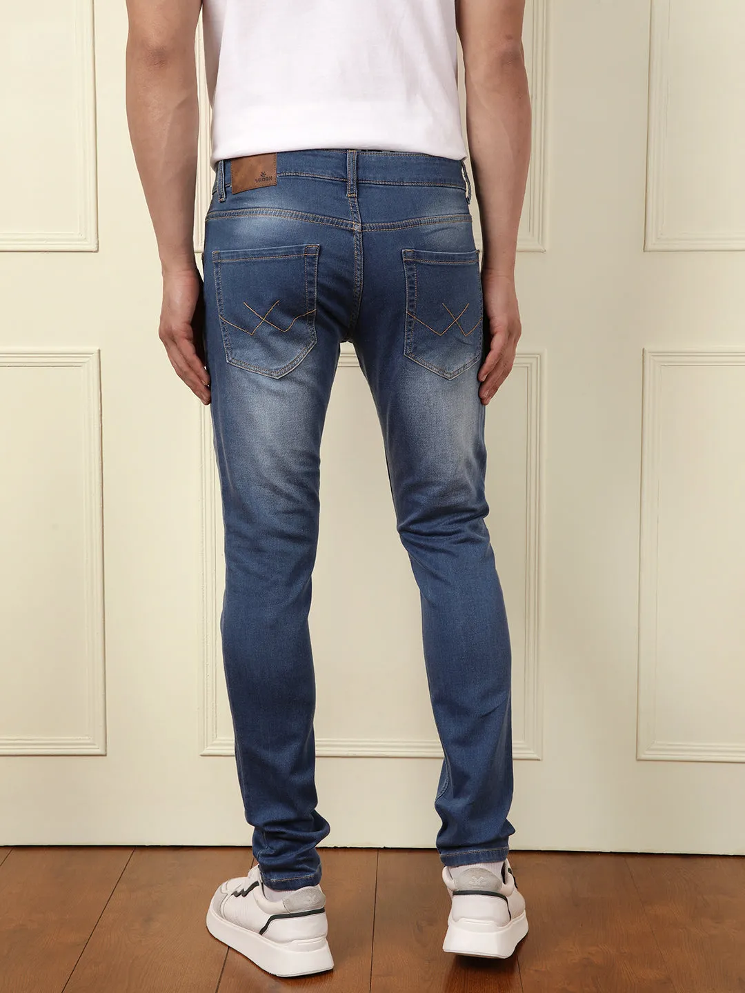Faded Tapered Fit Jeans | Blue sold by Wrogn product image thumbnail 3