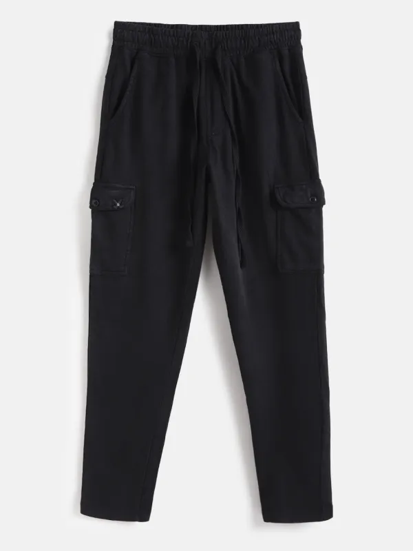 Acid Washed Relaxed Fit Jogger | Black sold by Wrogn