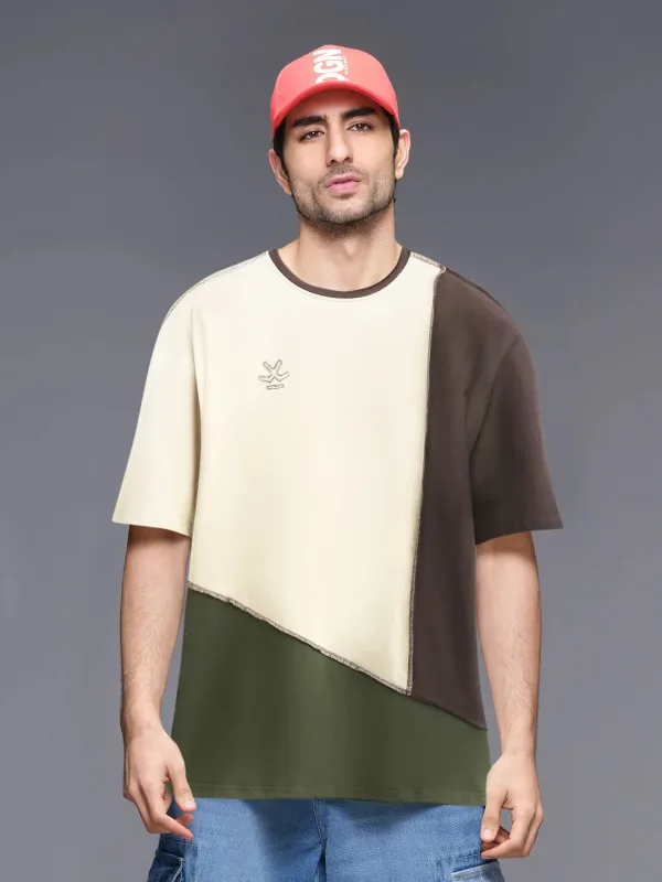 Casual Cut & Sew Crew Neck T-Shirt | Brown sold by Wrogn