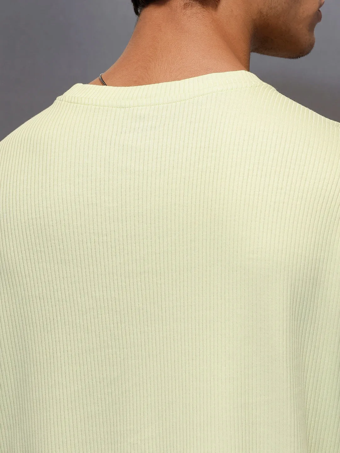 Solid Textured Oversized T-Shirt | Light Green sold by Wrogn product image thumbnail 5